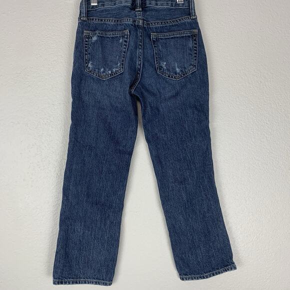 Gap Kids Jeans Boys 7 Straight Distressed Destroyed Medium Wash Blue Denim - Picture 3 of 8